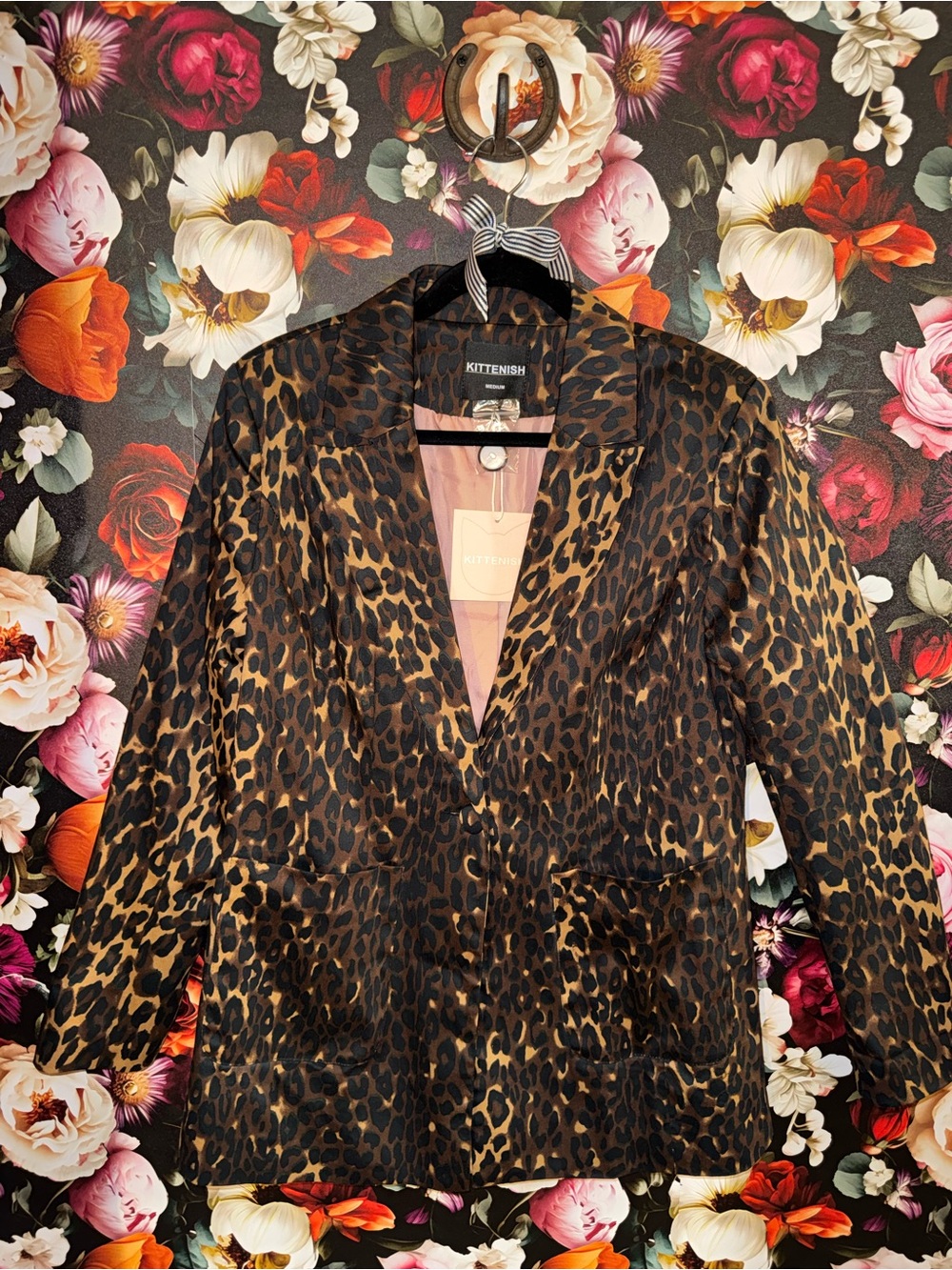 Kittenish Leopard Print Blazer Jacket - Brown & Black, M, NWT